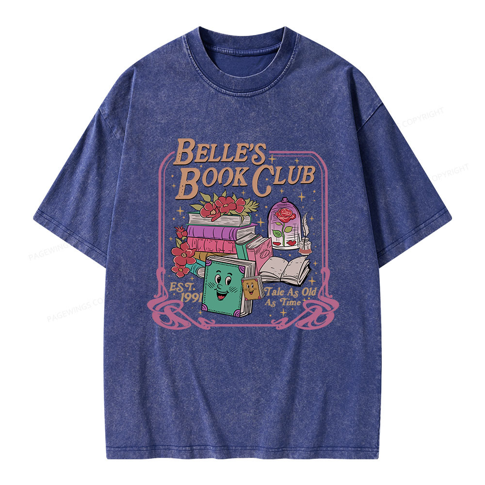 Pagewings Belle's Book Club Unisex Washed T-shirt