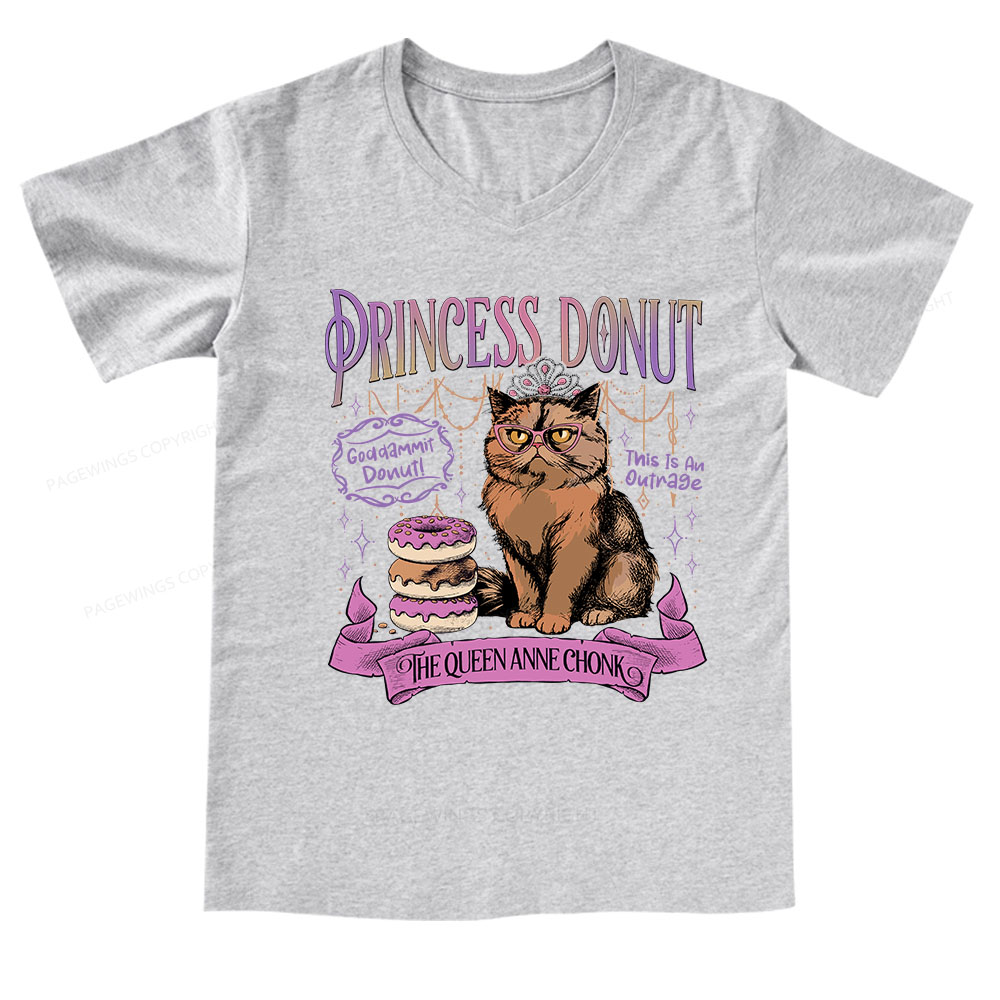 Pagewings Princess Donut V-neck T-shirt