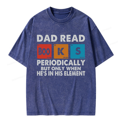 Pagewings Dad Reads Books Periodically Unisex Washed T-shirt