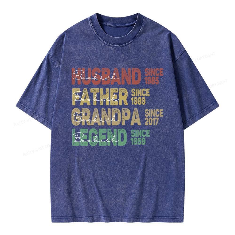 Pagewings Personalized Father's Day Unisex Washed T-shirt