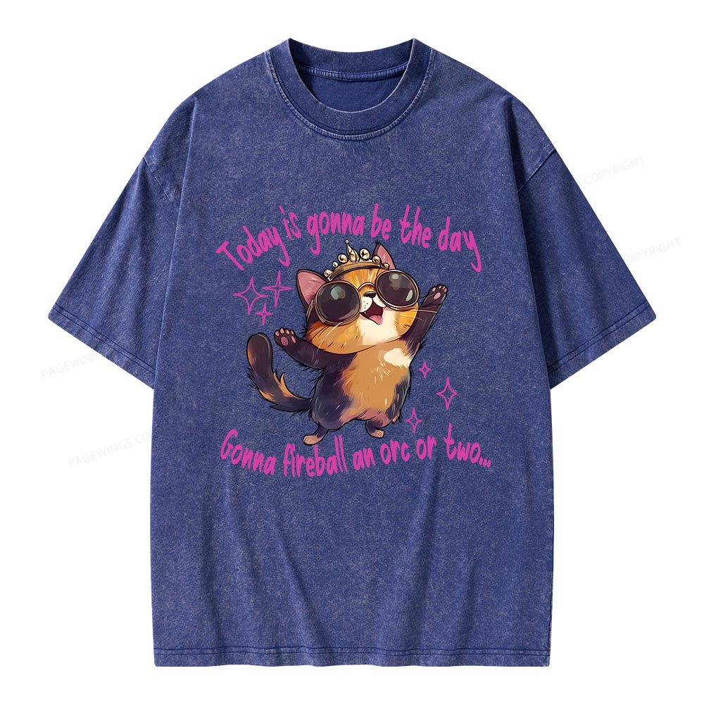 Pagewings Gonna Fireball An Orc Or Two Unisex Washed T-shirt