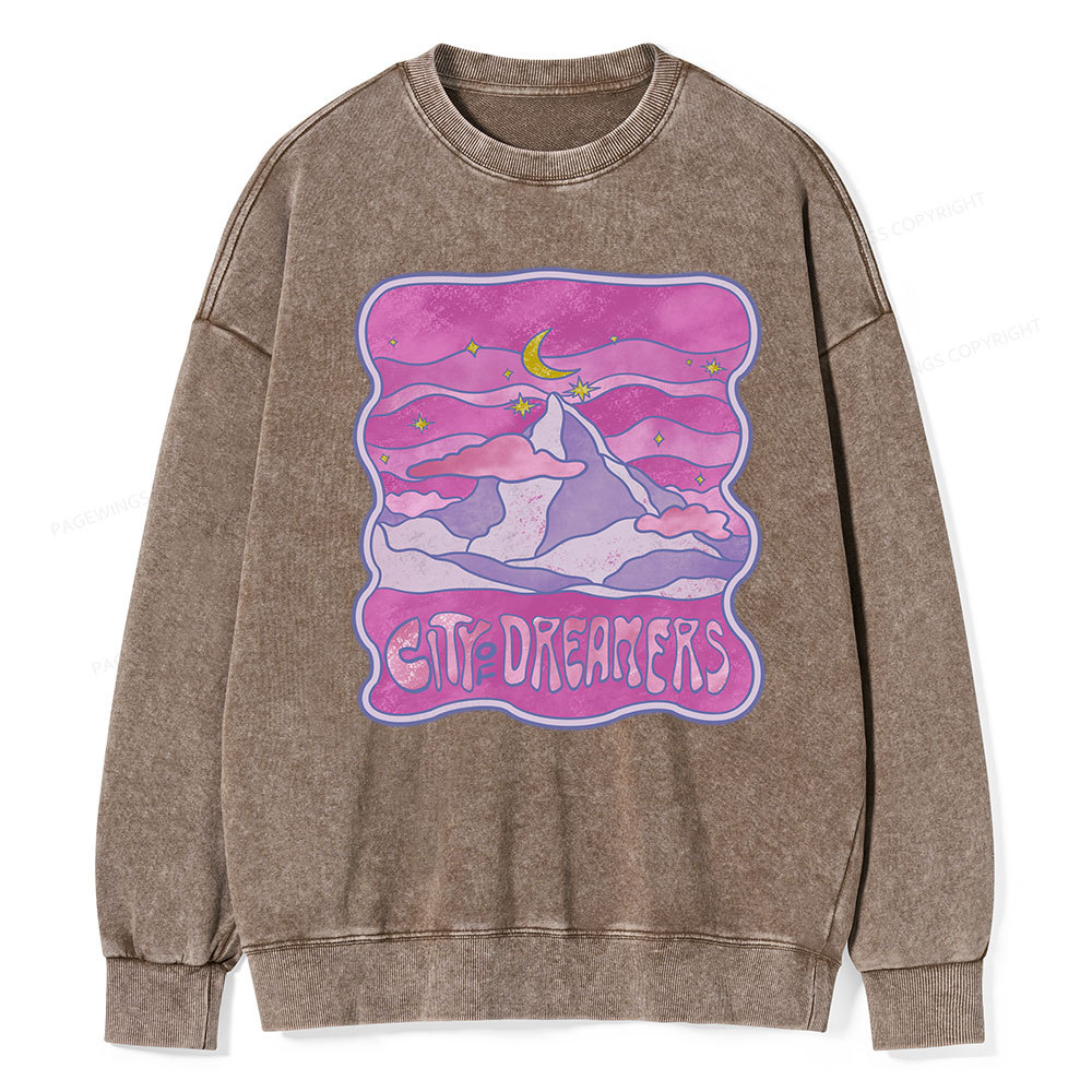 Pagewing City Of Dreamers Unisex Washed Sweatshirt