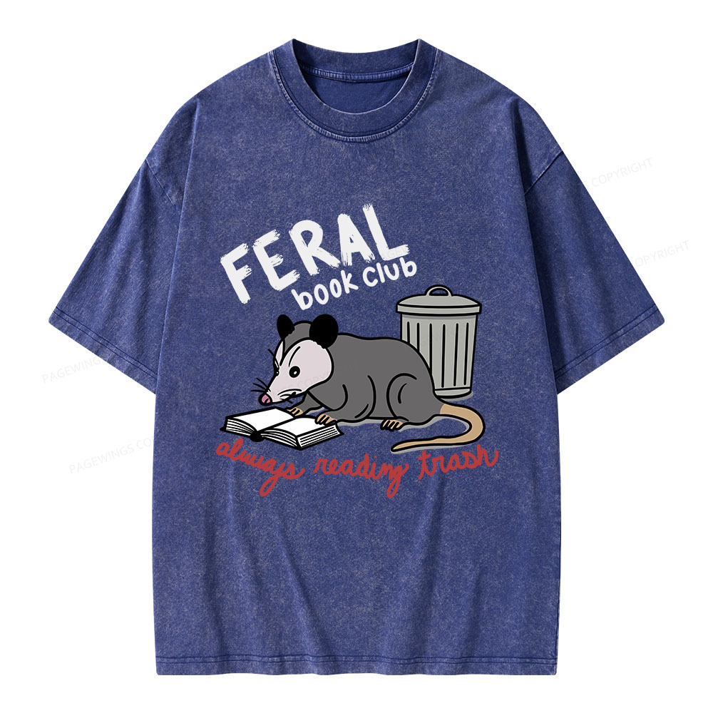 Pagewings Feral Book Club Unisex Washed T-shirt