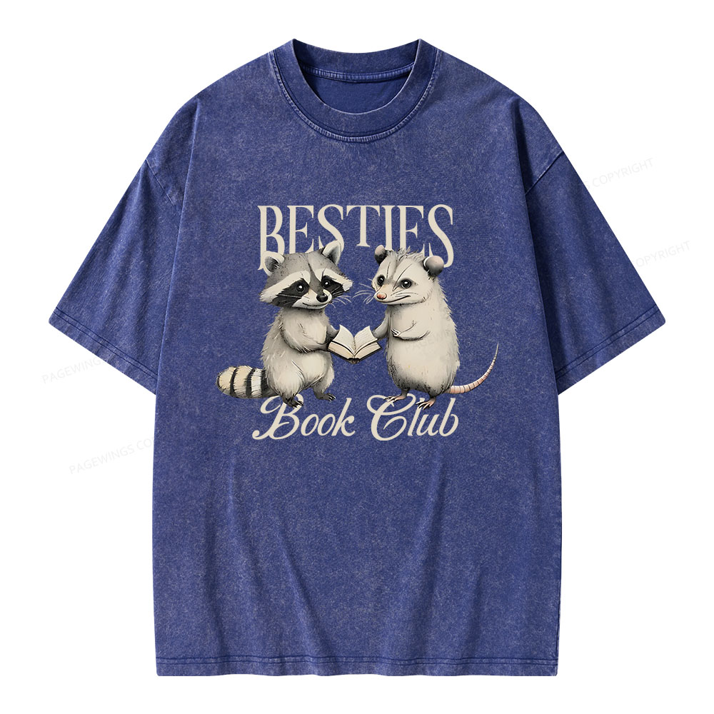 Pagewings Bestie Book Club Unisex Washed T-shirt