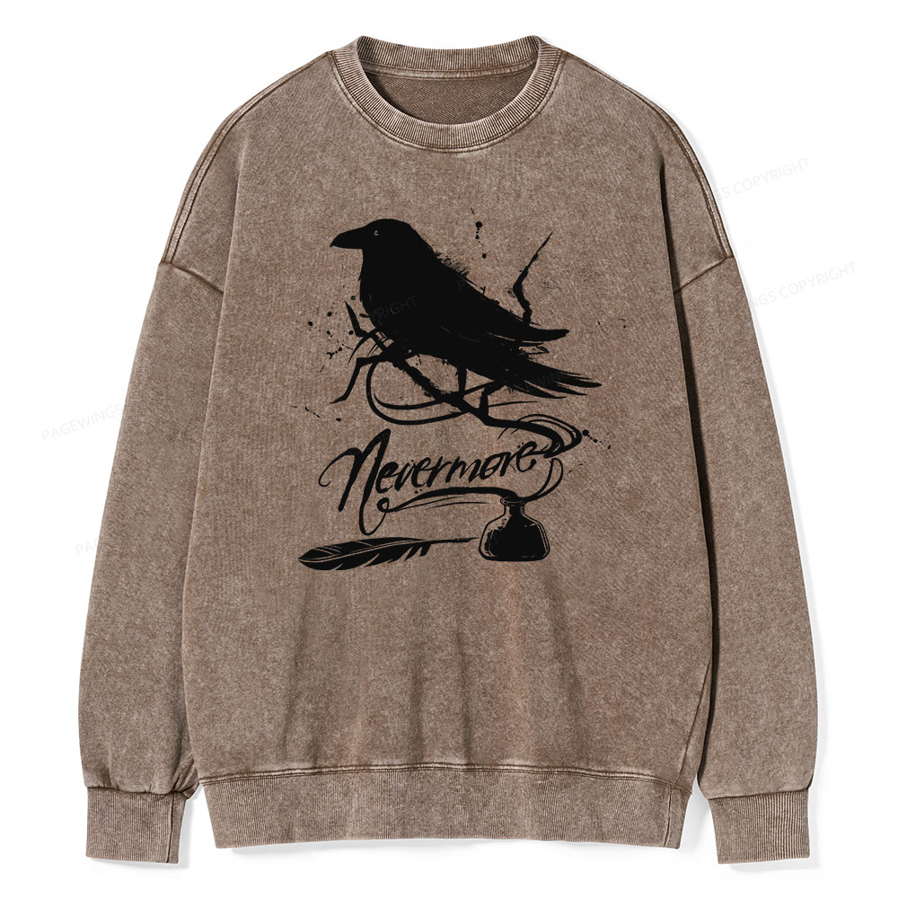 Pagewing  Nevermore Unisex Washed Sweatshirt