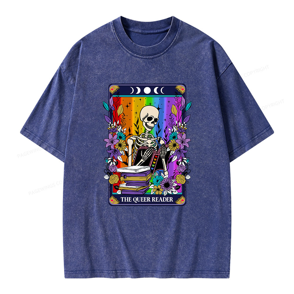 Pagewings The Queer Reader Unisex Washed T-shirt