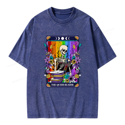 Pagewings The Queer Reader Unisex Washed T-shirt