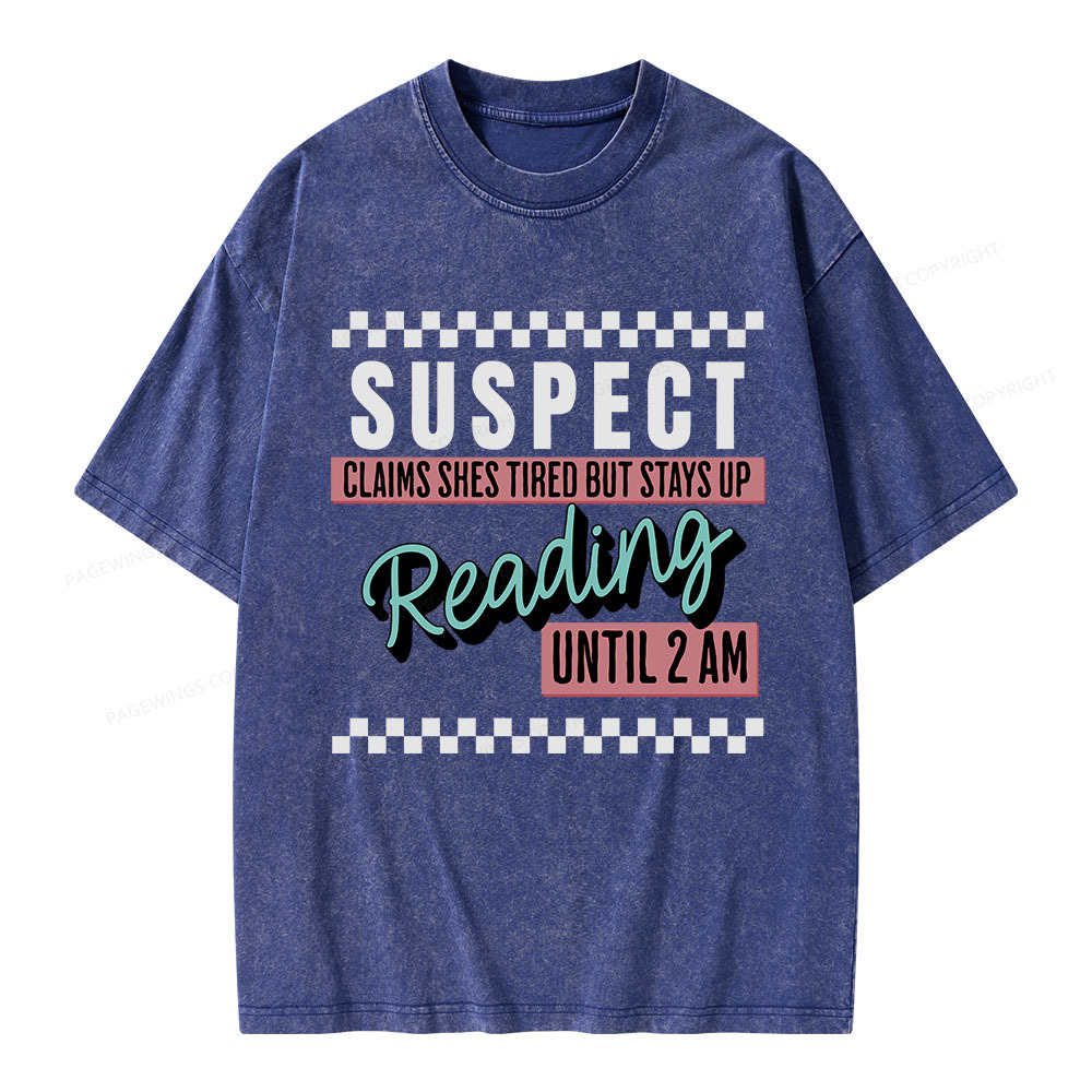 Pagewings Suspect Claims Book Lover Unisex Washed T-shirt