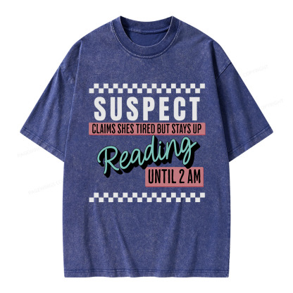 Pagewings Suspect Claims Book Lover Unisex Washed T-shirt
