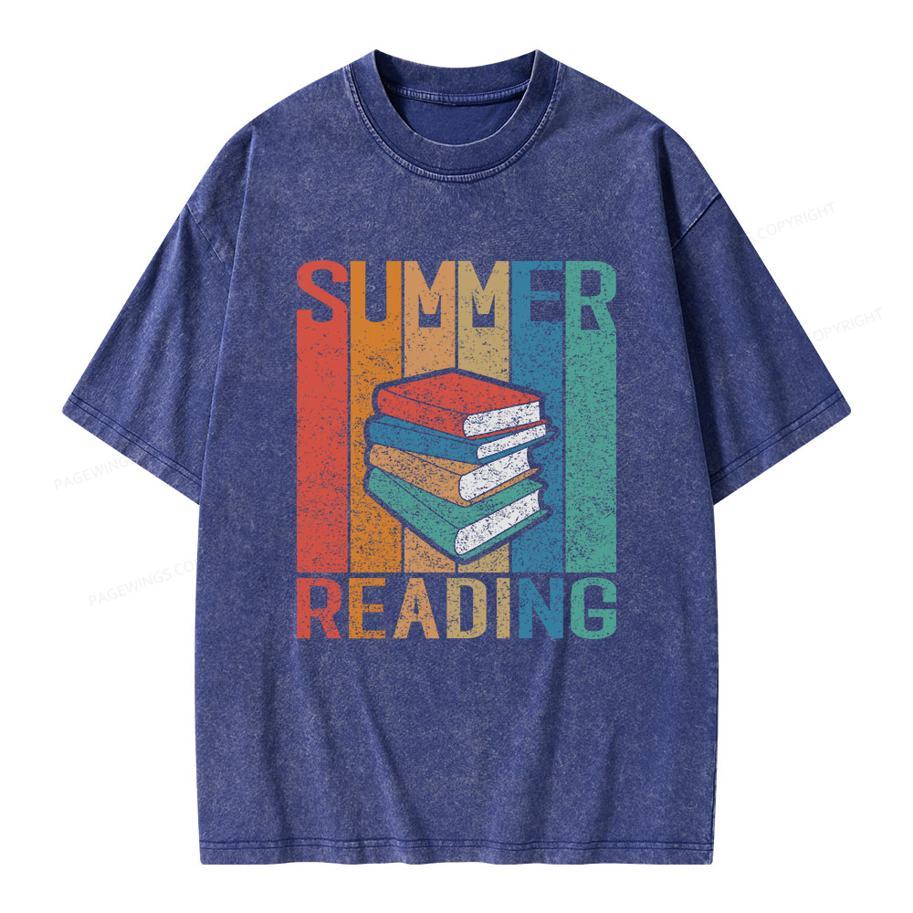 Pagewings Summer Reading Unisex Washed T-shirt
