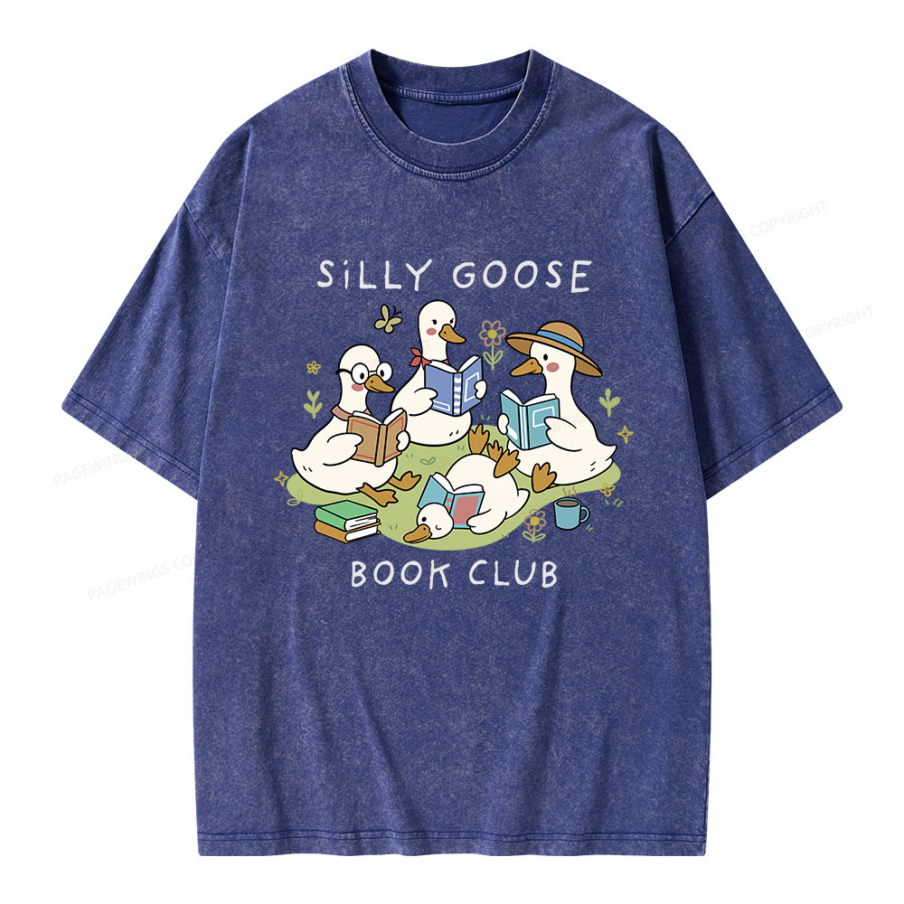 Pagewings Silly Goose Book Club Unisex Washed T-shirt