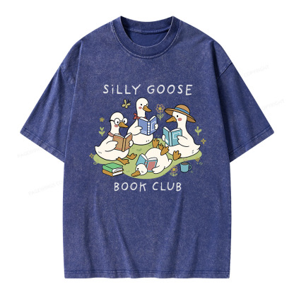 Pagewings Silly Goose Book Club Unisex Washed T-shirt
