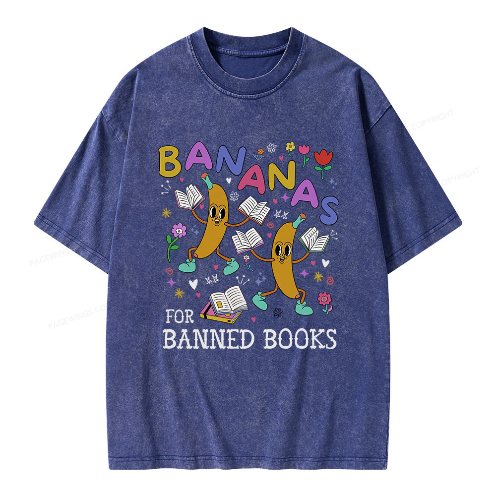 Pagewings Read Banned Books Unisex Washed T-shirt