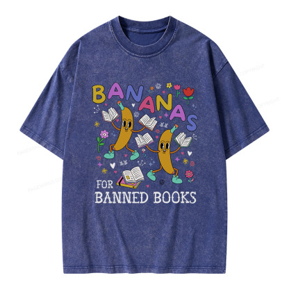 Pagewings Read Banned Books Unisex Washed T-shirt