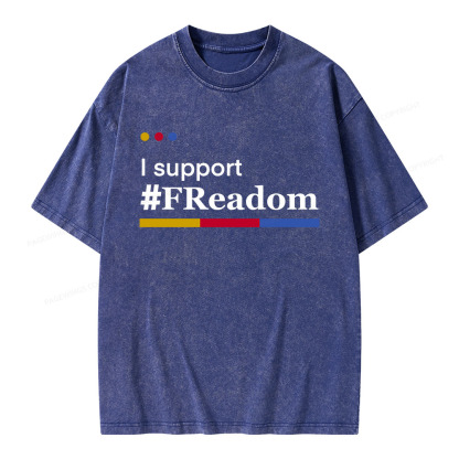 Pagewings I Support FReadom Unisex Washed T-shirt