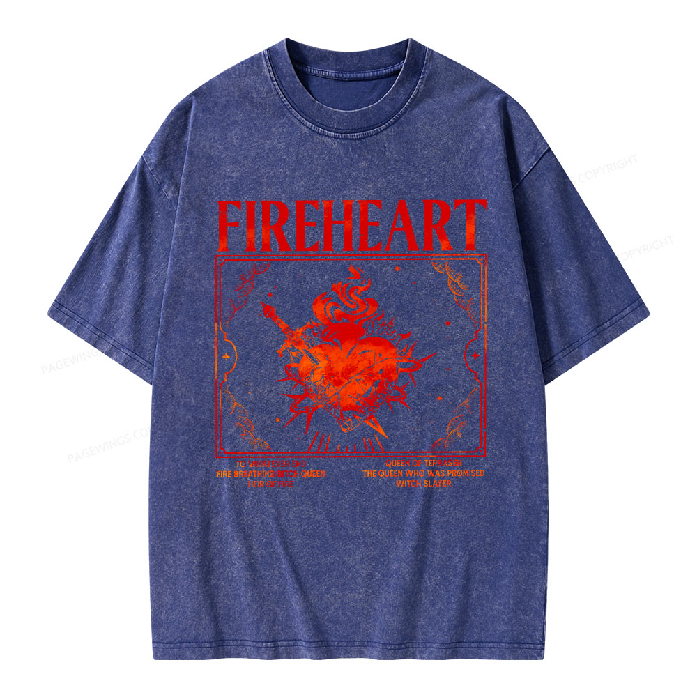 Pagewings Fireheart Unisex Washed T-shirt