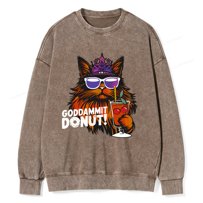 Pagewings Goddammit Donut Unisex Washed Sweatshirt