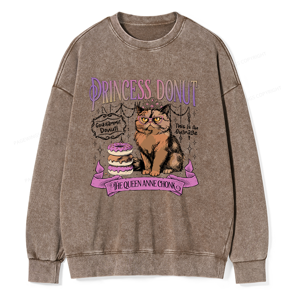Pagewings Princess Donut Unisex Washed Sweatshirt