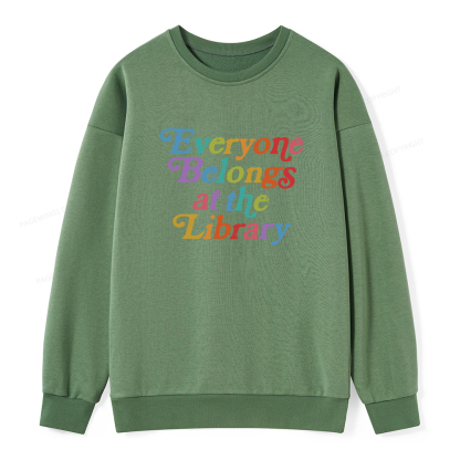 Pagewings Everyone belongs at the library Unisex Classic Sweatshirt