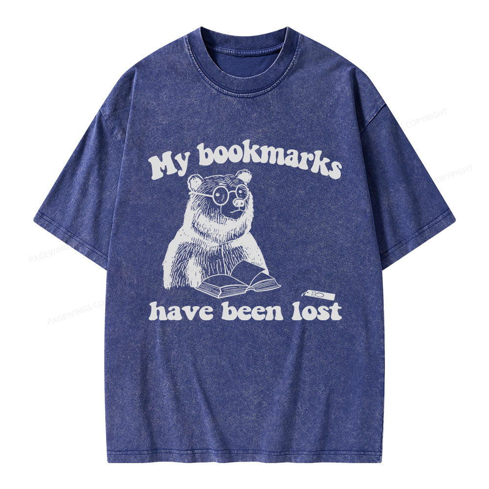 Pagewings My Bookmarks Have Been Lost Unisex Washed T-shirt