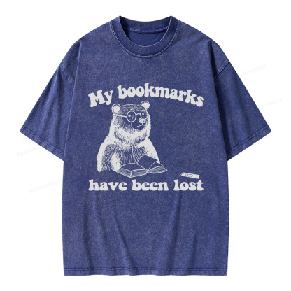 Pagewings My Bookmarks Have Been Lost Unisex Washed T-shirt