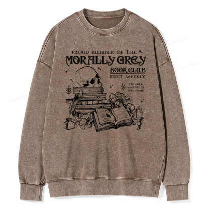 Pagewing  Morally Grey Book Club Hoodie Unisex Washed Sweatshirt