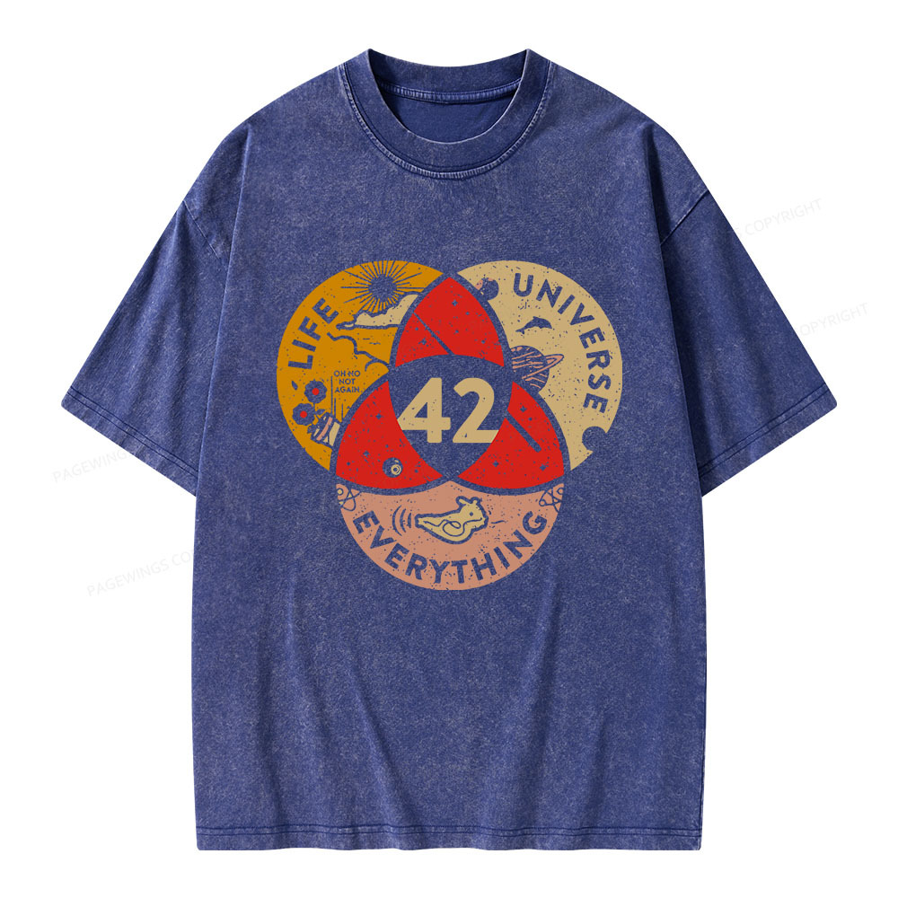 Pagewings 42 The Answer To Life The Universe And Everything Unisex Washed T-shirt