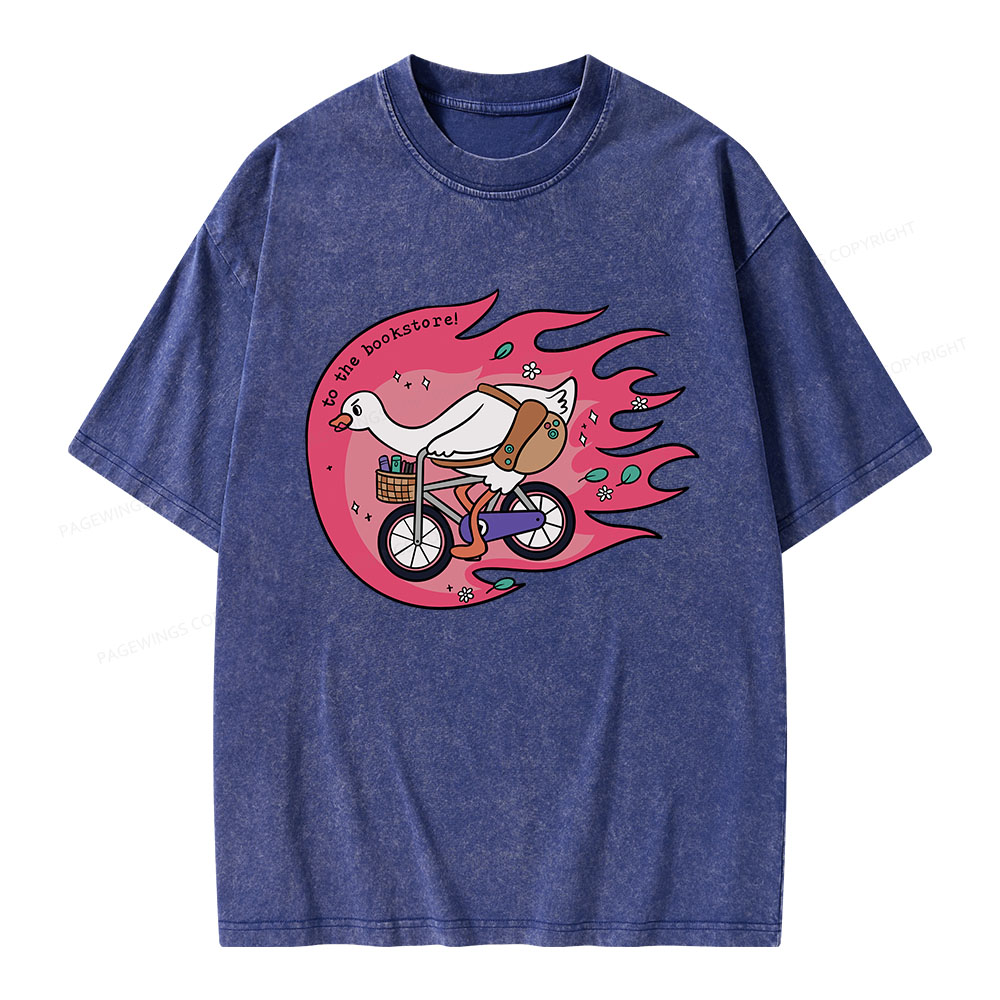 Pagewings To the Bookstore Unisex Washed T-shirt