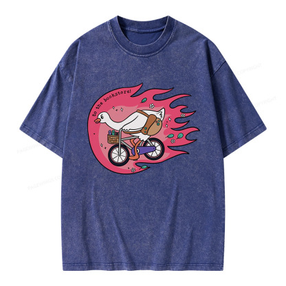 Pagewings To the Bookstore Unisex Washed T-shirt