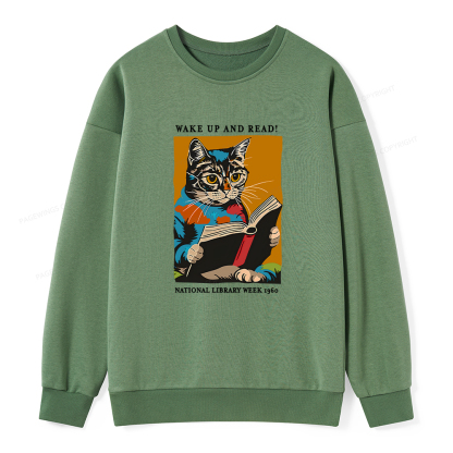Pagewings Cat Reading Poster Unisex Classic Sweatshirt