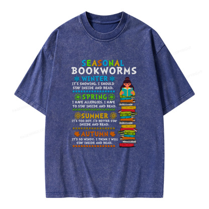 Pagewings Seasonal BookWorms Unisex Washed T-shirt