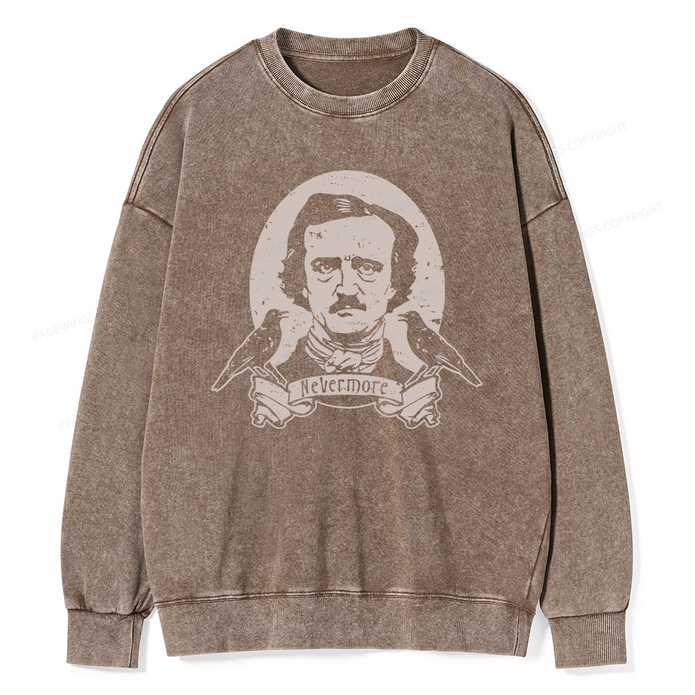 Pagewing   Literary Vintage Stephen Allen King HP Lovecraft Book Unisex Washed Sweatshirt