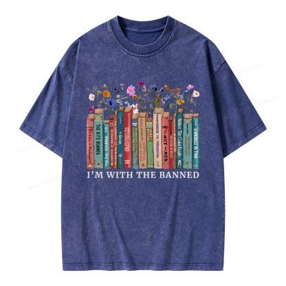 Pagewings I'm With The Banned Unisex Washed T-shirt