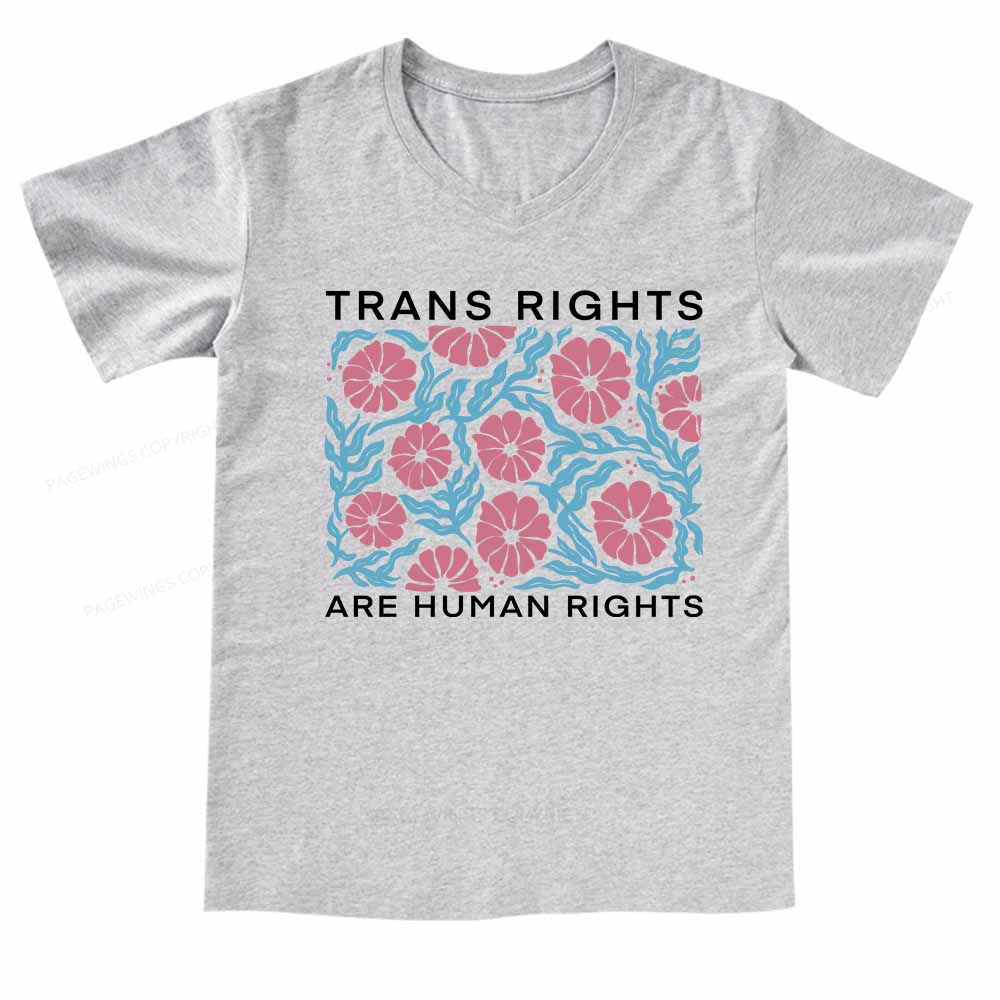 Pagewings Trans Rights Are Human Rights  V-neck T-shirt