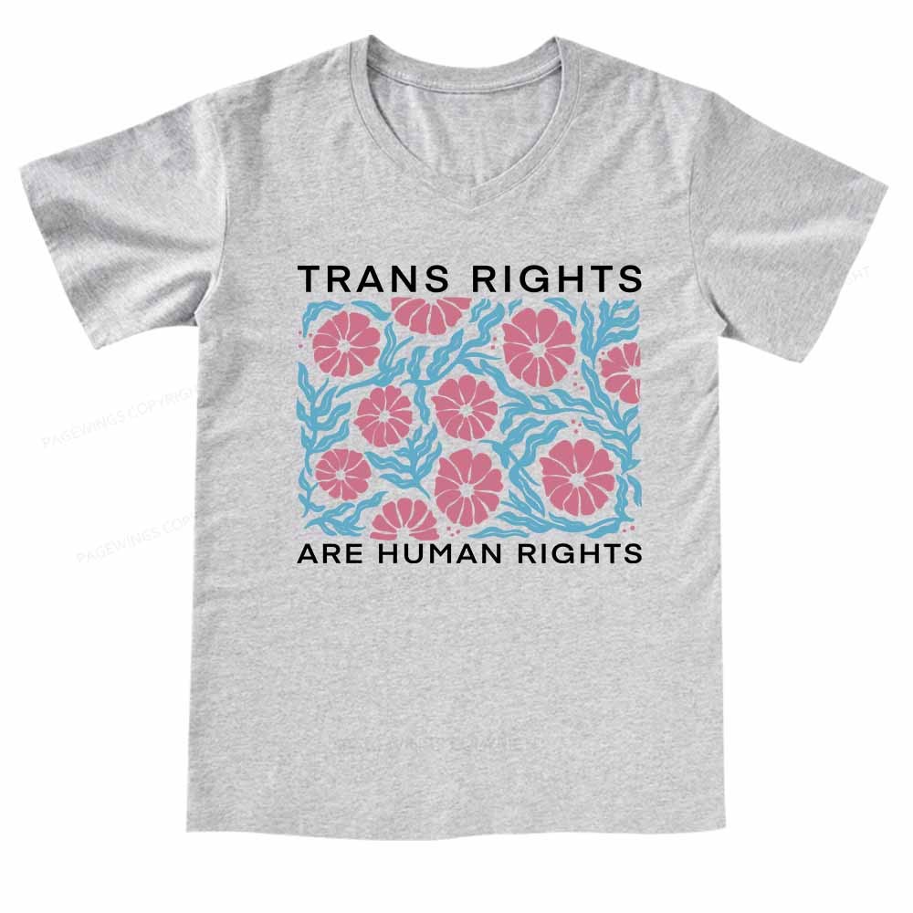 Pagewings Trans Rights Are Human Rights  V-neck T-shirt