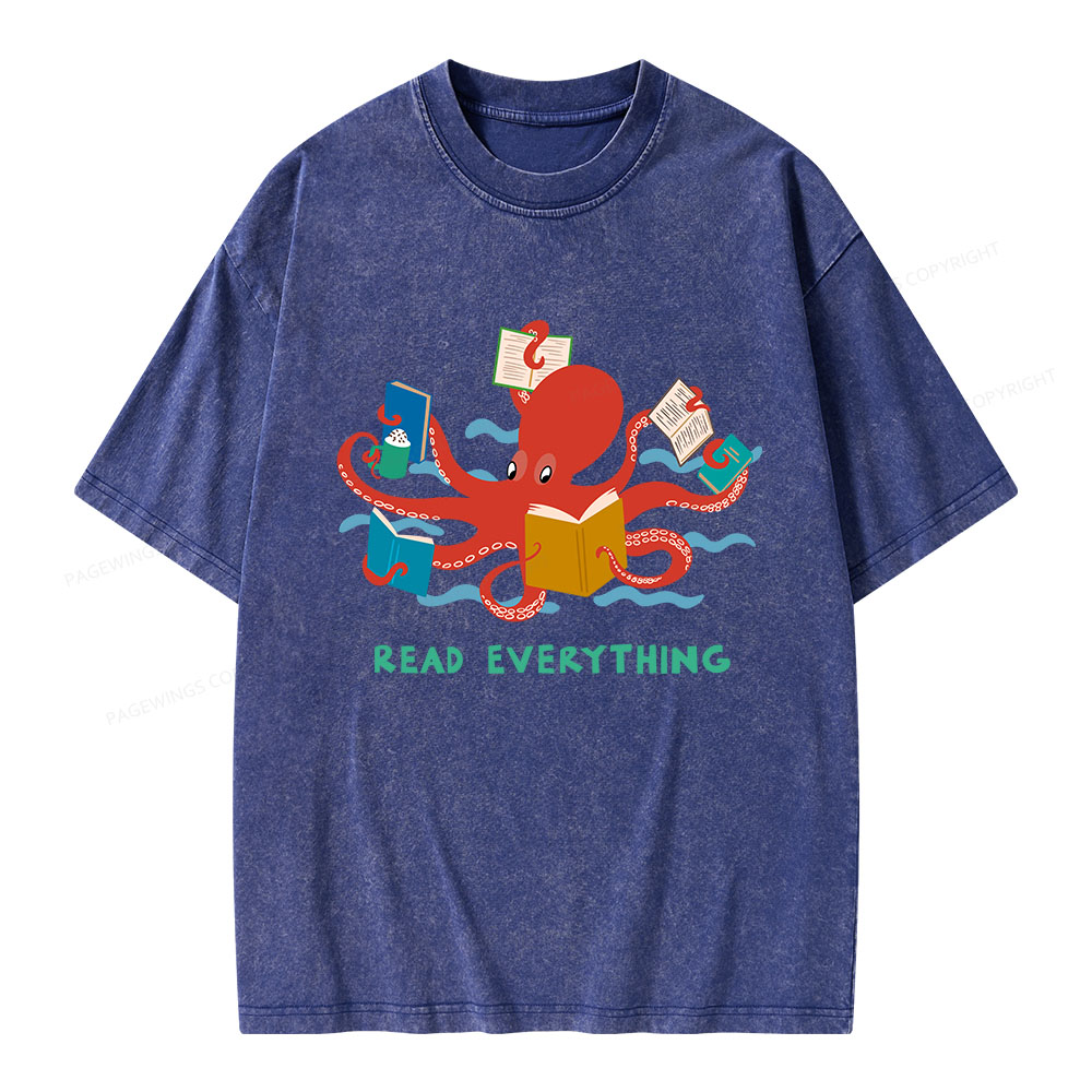 Pagewings Read Everything Unisex Washed T-shirt