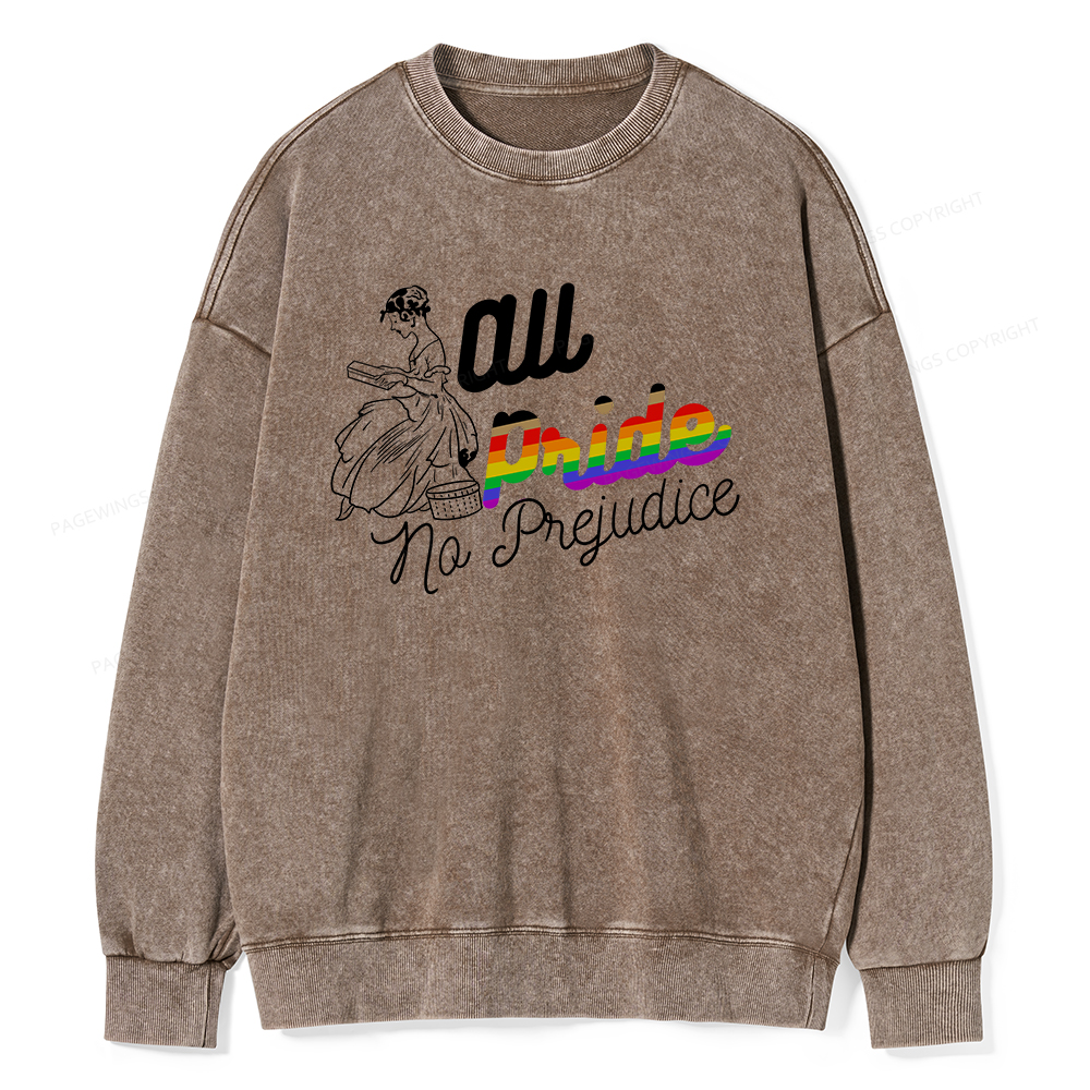 Pagewings All Pride No Prejudice Unisex Washed Sweatshirt