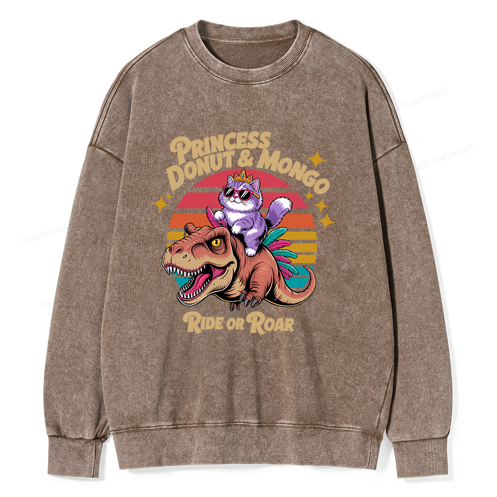 Pagewings Princess Donut & Mongo Unisex Washed Sweatshirt