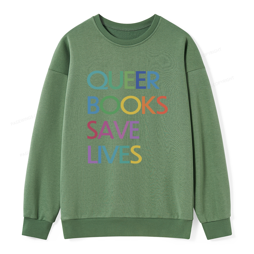 Pagewings Queer Books Save Lives Unisex Classic Sweatshirt