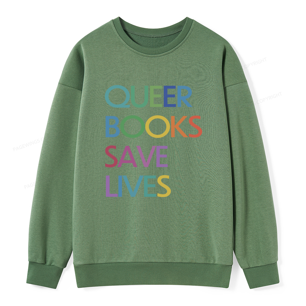 Pagewings Queer Books Save Lives Unisex Classic Sweatshirt