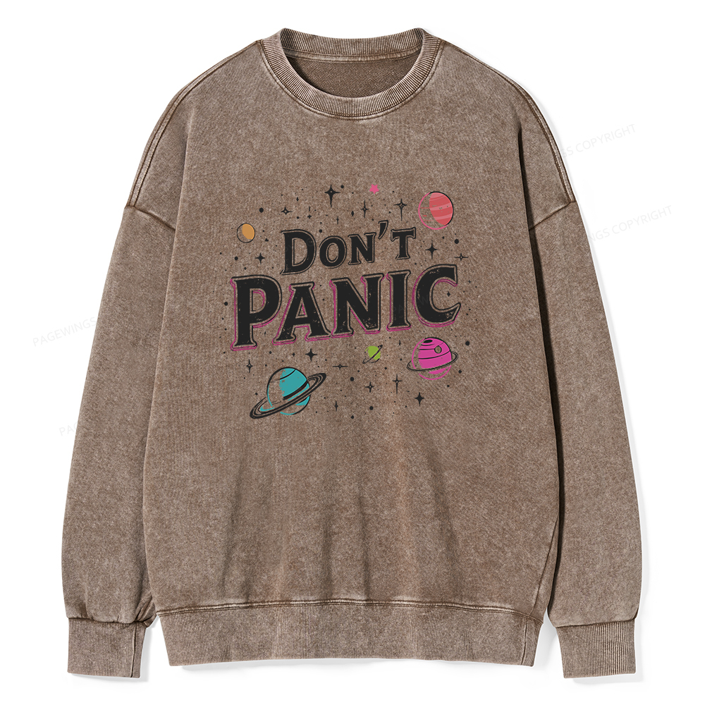 Pagewings Don't Panic Unisex Washed Sweatshirt