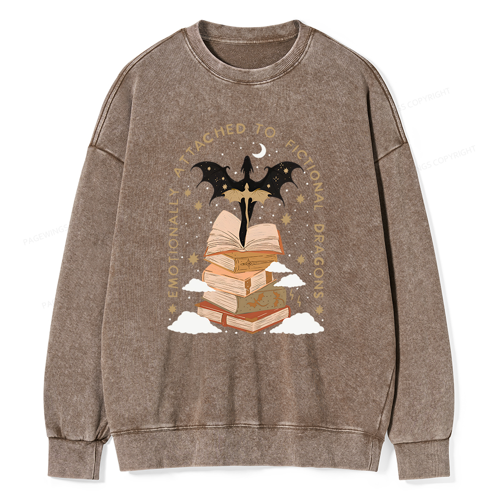 Pagewing Fantasy Romance Reader Gift Romantacy Unisex Washed Sweatshirt