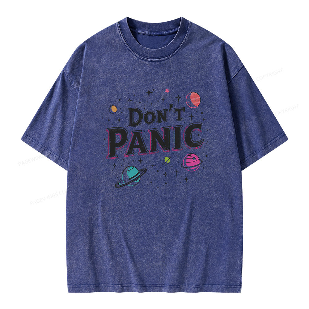 Pagewings Don't Panic Unisex Washed T-shirt