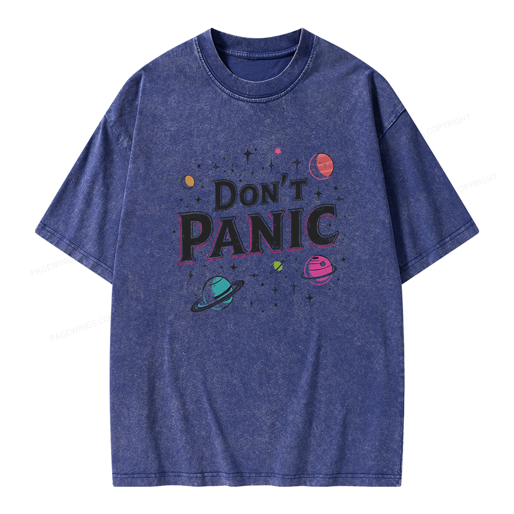 Pagewings Don't Panic Unisex Washed T-shirt
