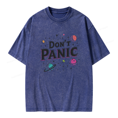 Pagewings Don't Panic Unisex Washed T-shirt