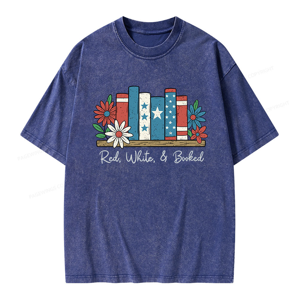 Pagewings Book Lover Independence Day Unisex Washed T-shirt