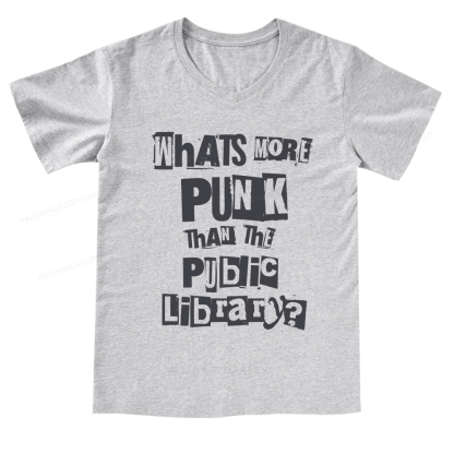 Pagewings What's More Punk Than The Public LibrarY V-neck T-shirt