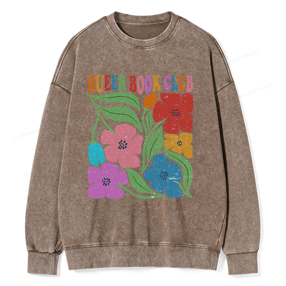 Pagewings Imagine Being Afraid Of Pronouns And Books Unisex Washed Sweatshirt