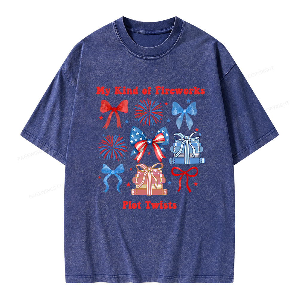 Pagewings y Kind of Fireworks Plot Twists Unisex Washed T-shirt