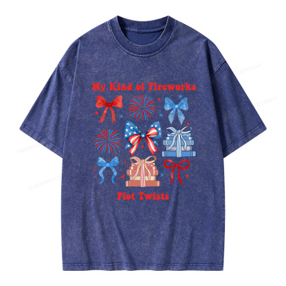 Pagewings y Kind of Fireworks Plot Twists Unisex Washed T-shirt